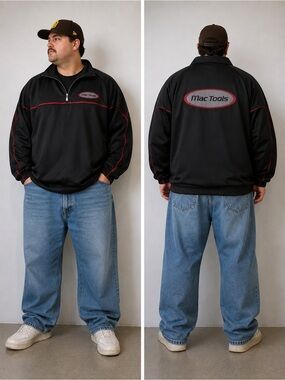 Mac Tools 1/4 Zip Black Pullover Sweater - Mens 2XL